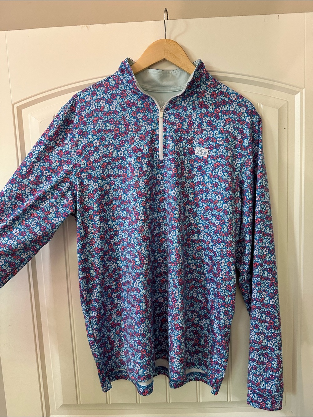 GOOD GOOD  Quarter-Zip Pullover in Blue and Pink